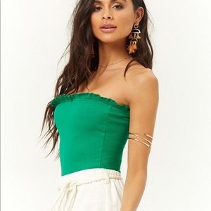 Strapless ribbed bodysuit